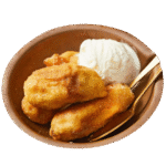 Plantain Fritters with Ice Cream